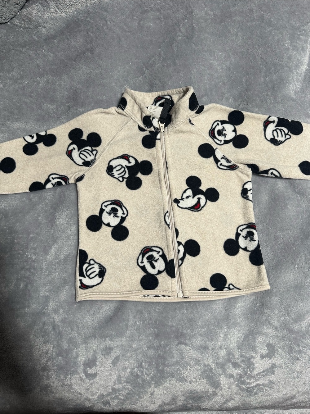 H&M Cream Mickey Mouse Zip-Up Fleece Jacket